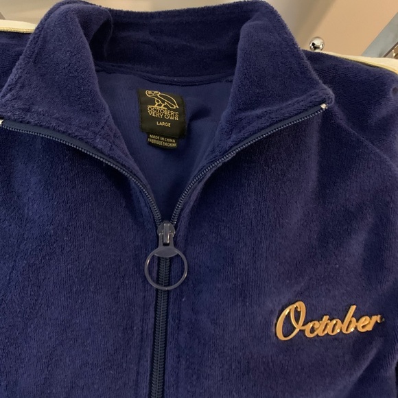 Octobers Very Own Zip Up Velour Jacket - Picture 2 of 3